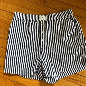 Anthropologie Coral and White Striped Boxer Shorts - size medium